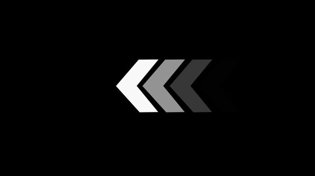 Minimalist loading animation with pulsing arrow on black background, for ui ux