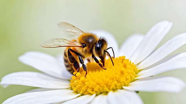 Bee on White Flower
