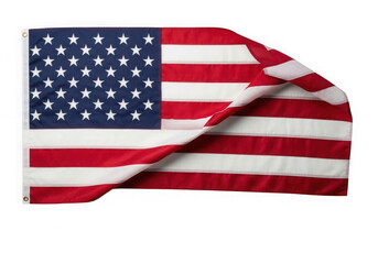 Fototapeta premium American flag waving in the wind isolated on transparent background