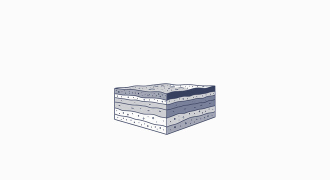 Geological Strata Layers Cross Section 3D Block Diagram
