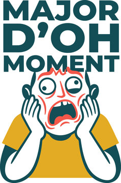 Epic Fail Cartoon Character - Major Doh Moment Vector for Error Pages and Social Media Posts