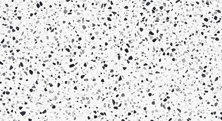 White terrazzo pattern with black grey and white chips seamless texture White terrazzo pattern with black grey and white chips seamless texture
