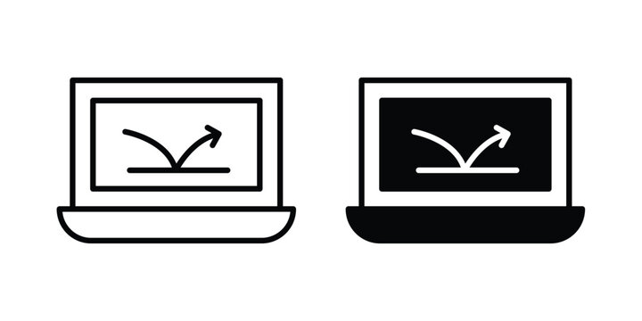 Bounce rate icon Illustration vector set, glyph and line icons