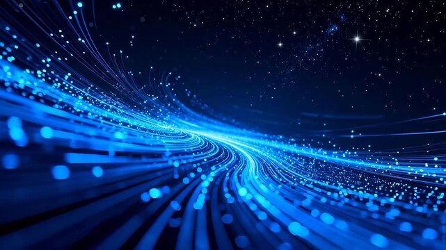 Blue light trails in space