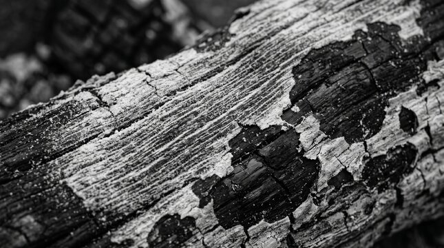 White Ash on Burnt Wood Charcoal Monochrome Texture