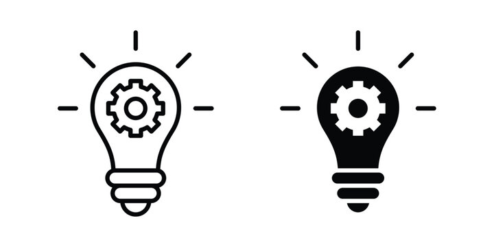 Implementation icon Illustration vector set, glyph and line icons