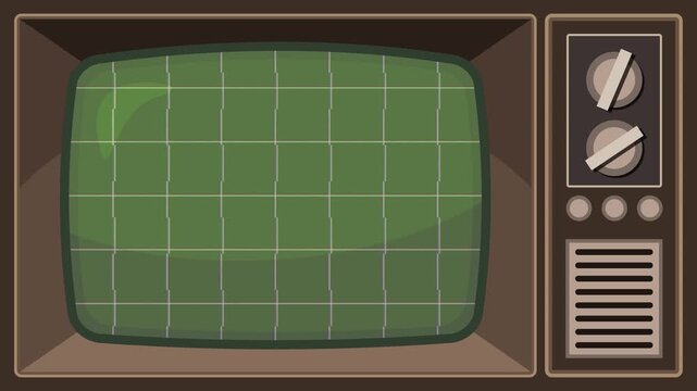 Empty retro CRT arcade screen with green grid background idle display loop for nostalgic gaming interface animation 4K 60fps