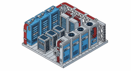 Obraz premium Server Rack Room Data Center Technology.