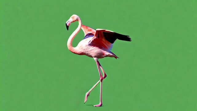 Graceful flamingo walking cycle for animation project