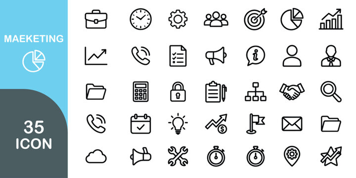 Business and management line icons set. Management, idea, target icon collection. Vector illustrator