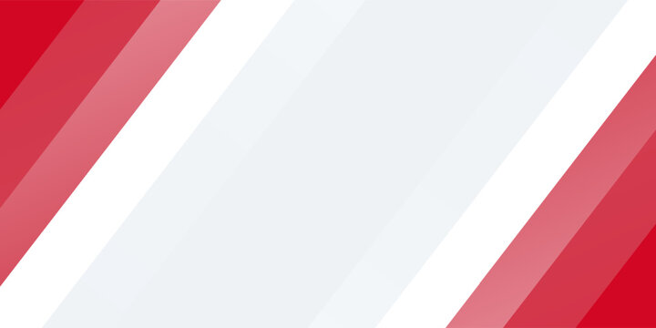 red and white banner background with diagonal stripes