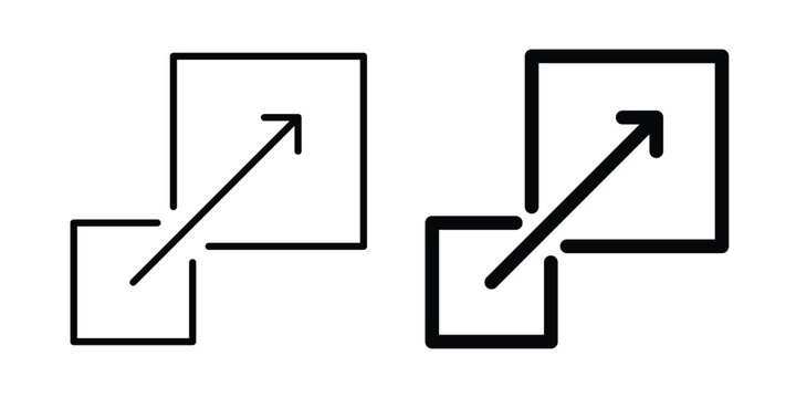 Scalability icon Illustration vector set, glyph and line icons
