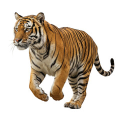 Obraz premium Full body running bengal tiger isolated on a transparent background