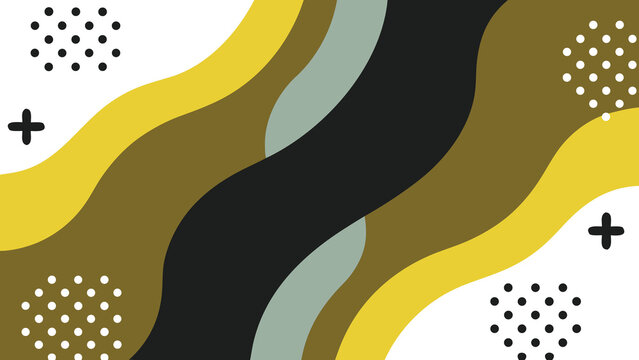 abstract wavy pattern with polka dots and plus signs