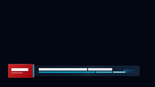 Modern Digital News Lower Third Graphic Overlay Template with Red and Blue Elements for Broadcast and Video Production