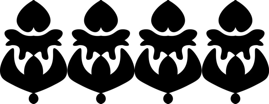 traditional pattern of sumatera. floral pattern with dark color