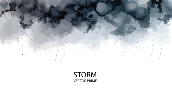 Stormy weather, vector storm clouds, rainy background, prime vector graphics