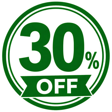  Percentage vector in green color, 30 
