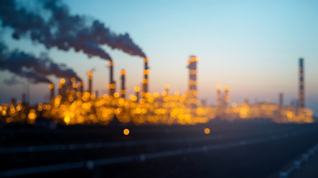 Generative Ai depicting an industrial factory emitting smoke