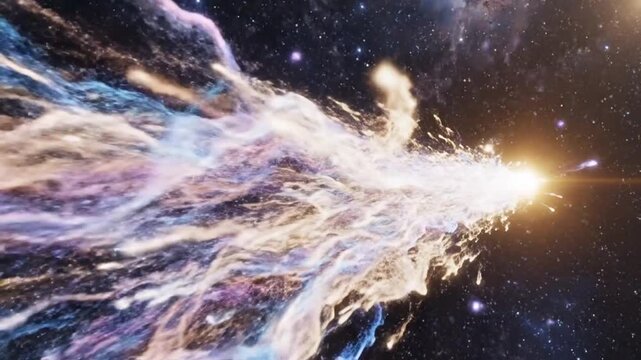 Abstract cosmic dust cloud with stars in deep space