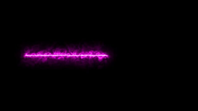 Glowing neon purple energy beam abstract light effect on black background