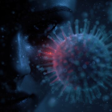sci fi virus character face, detailed microorganism concept, dramatic lighting