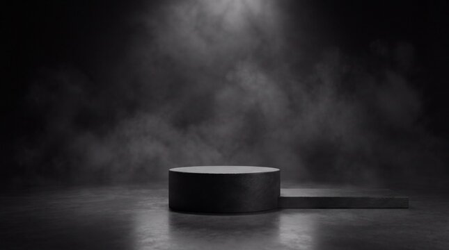 Black luxury cosmetic podium, dark podium product