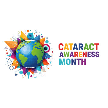 Cataract awareness month globe graphic