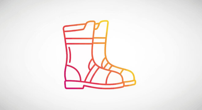 Iconic outline of work boots, symbolizing safety, protection, and industry.