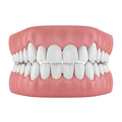 Obraz premium Dental braces on aligned teeth model isolated on a transparent background