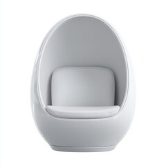 Obraz premium Modern spa pod chair with rounded back soft interior padding isolated on a white background