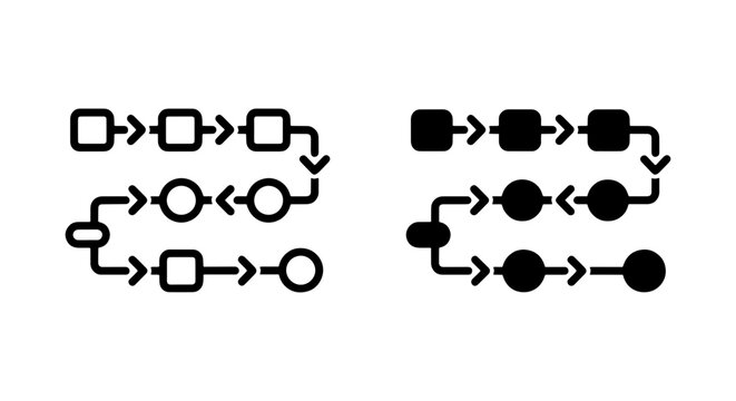 Process Flowchart Icons, Workflow Diagrams, Algorithm Steps, Business Logic Charts, Data Sequence