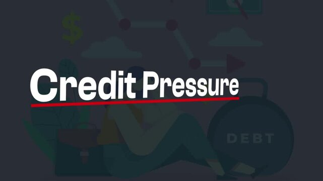 Credit Pressure Visual: The visual composition depicts the heavy burden of credit and debt, symbolizing financial strain. The conceptual scene aims to convey the weight of economic pressure.
