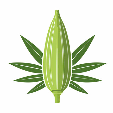 Okra Pod and Leaves Icon