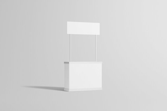 Stand display left view mockup