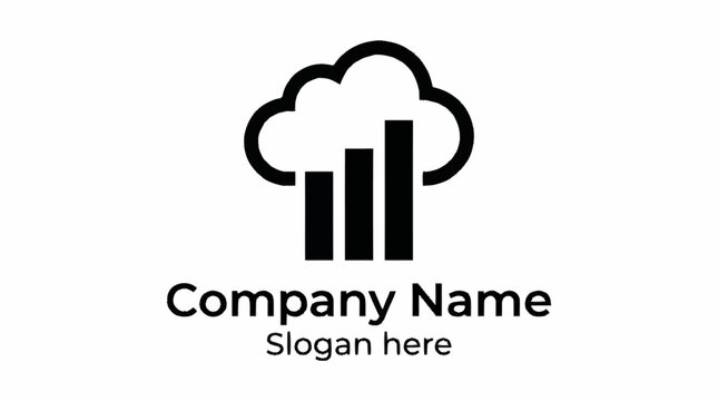 Cloud computing data analytics graph logo design.
