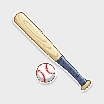 Baseball Bat and Ball Illustration
