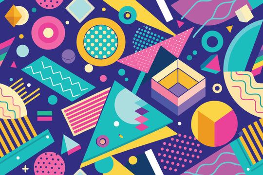 abstract geometric pattern with vibrant shapes and colors