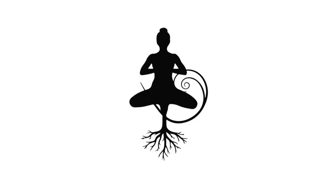 yoga silhouette meditation root chakra balance