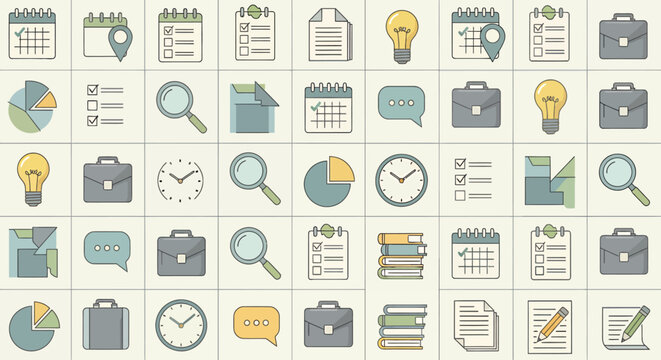 Business icons and symbols.