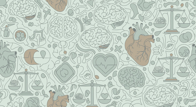 Religious Symbols Pattern Background.