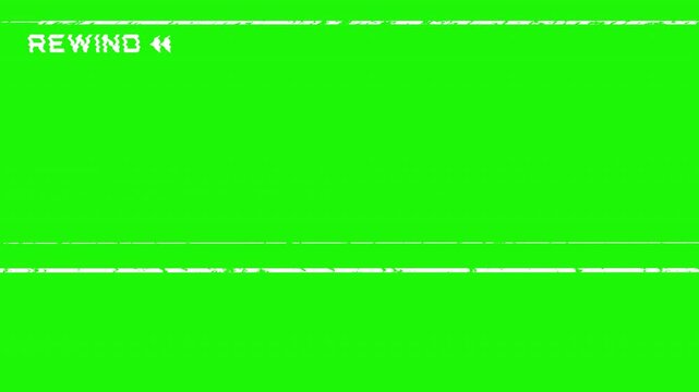 VHS Rewind Overlay Glitch Effect Green Screen