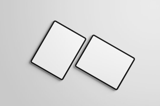 Two tablet top view mockup