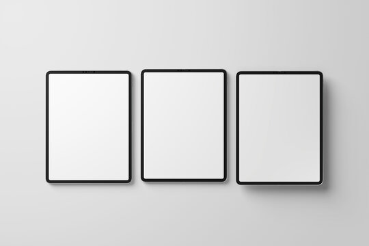 Three tablet top view mockup