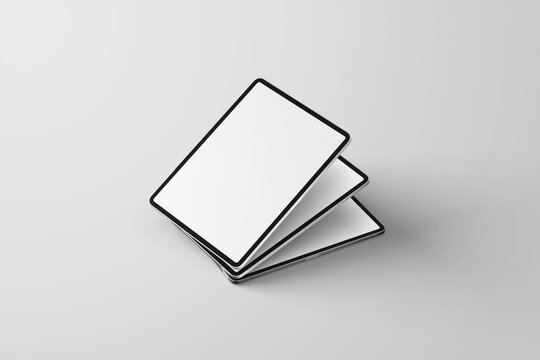 Three tablet top view mockup