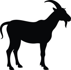 Fototapeta premium goat silhouette black animal shape on white background