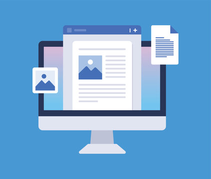Content Management System Interface, Website Content Editing and Digital Publishing Platform Vector Illustration