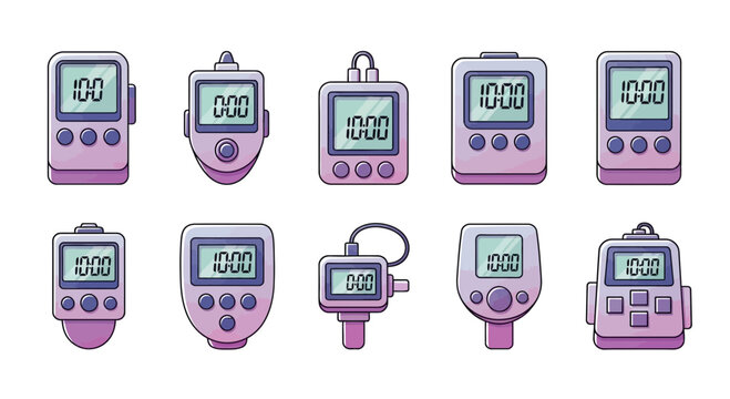 Collection of Digital Pedometer Devices for Step Counting and Fitness Tracking