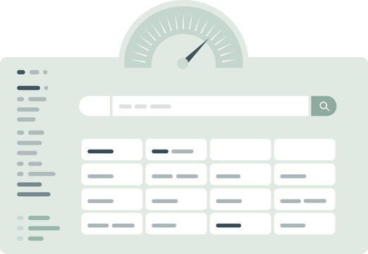 Website Performance Speed Optimization Dashboard, Page Load Speed Test and Web Analytics Vector Illustration