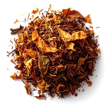 A heap of dried and crushed brown and orange leaves
